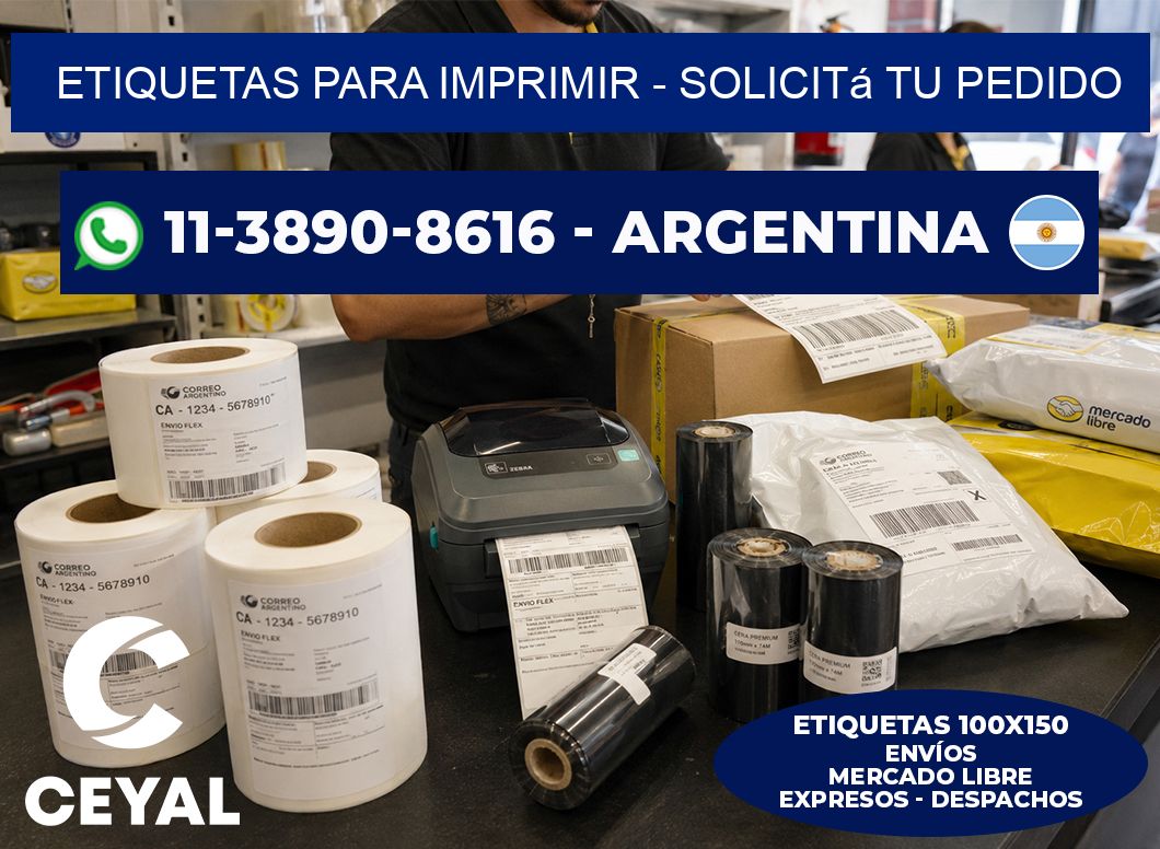 ETIQUETAS PARA IMPRIMIR - Solicitá tu pedido