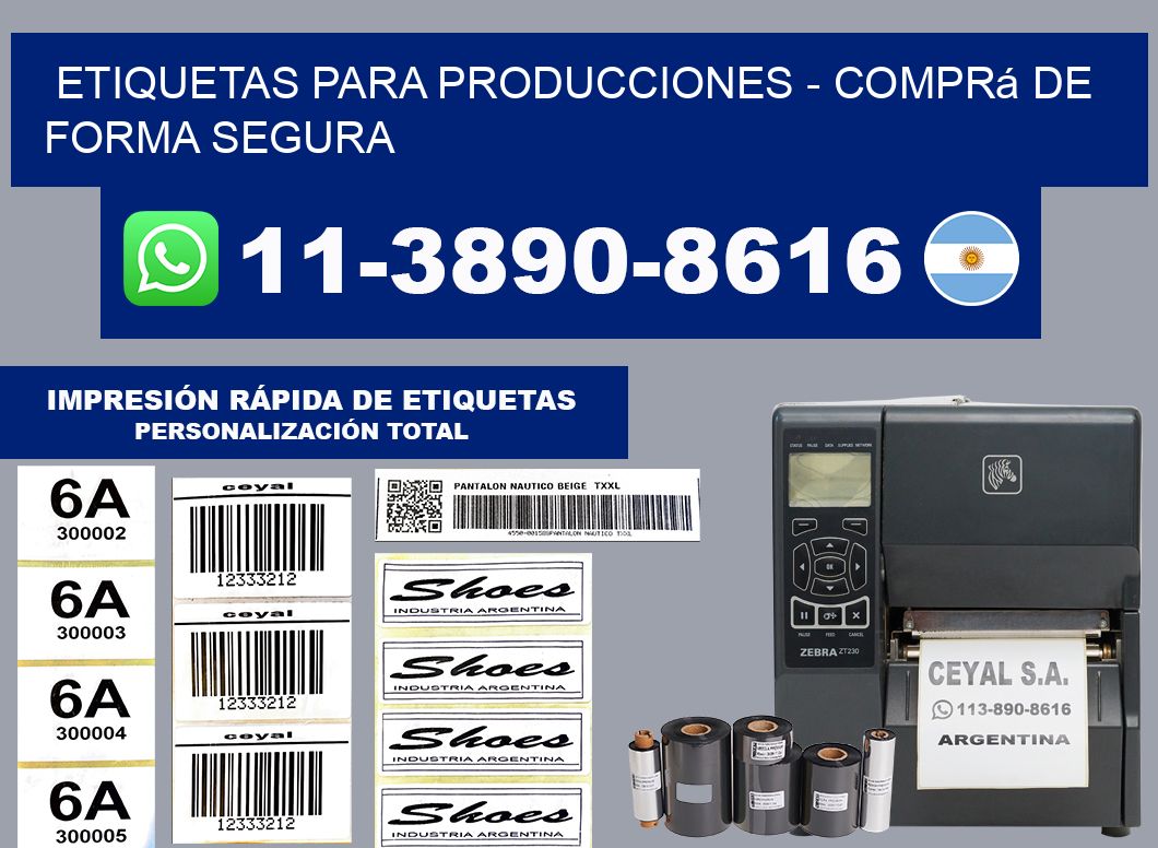 ETIQUETAS PARA PRODUCCIONES - Comprá de forma segura