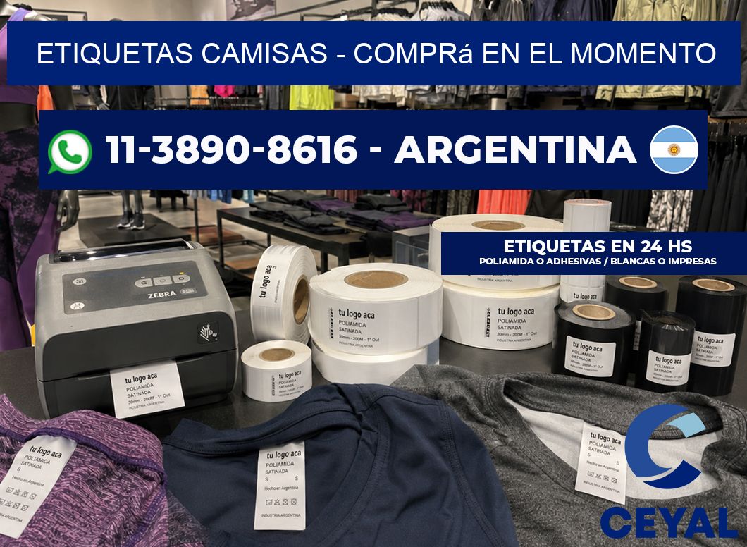 Etiquetas Camisas - Comprá en el momento