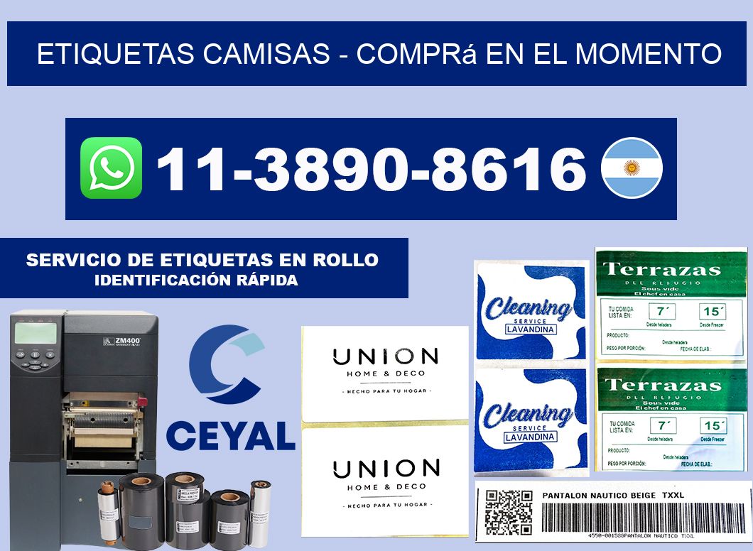 Etiquetas Camisas - Comprá en el momento