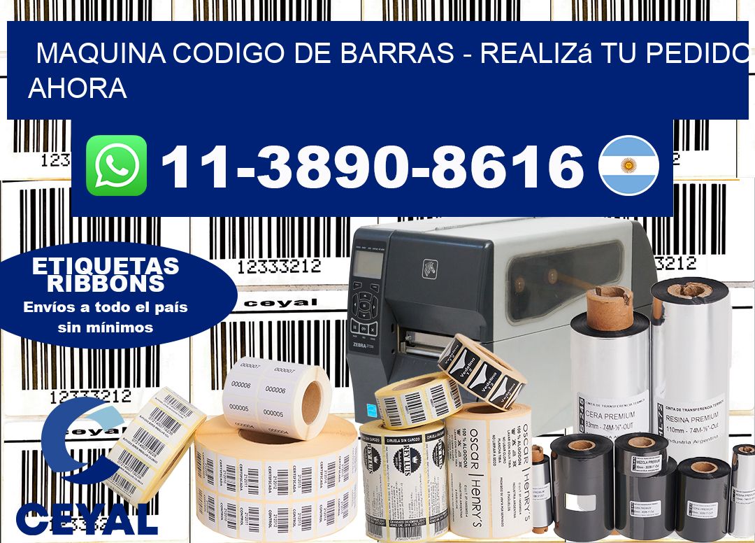 MAQUINA CODIGO DE BARRAS - Realizá tu pedido ahora