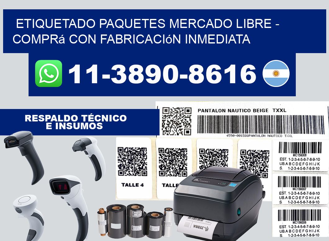 etiquetado paquetes mercado libre - Comprá con fabricación inmediata