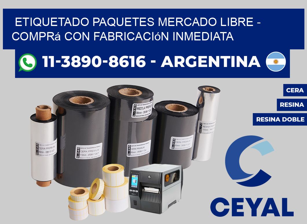 etiquetado paquetes mercado libre - Comprá con fabricación inmediata