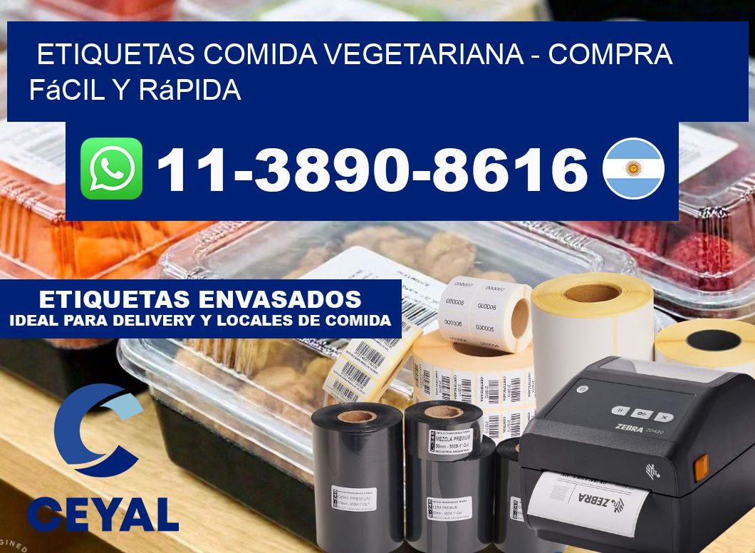 ETIQUETAS COMIDA VEGETARIANA - Compra fácil y rápida