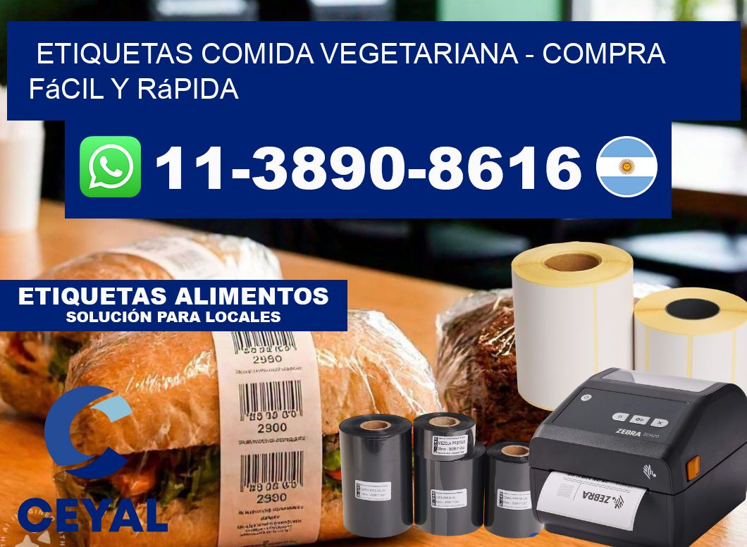 ETIQUETAS COMIDA VEGETARIANA - Compra fácil y rápida