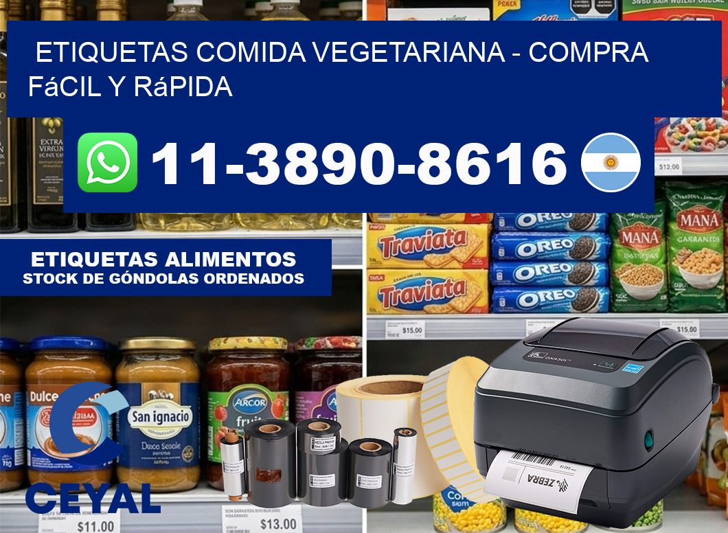 ETIQUETAS COMIDA VEGETARIANA - Compra fácil y rápida