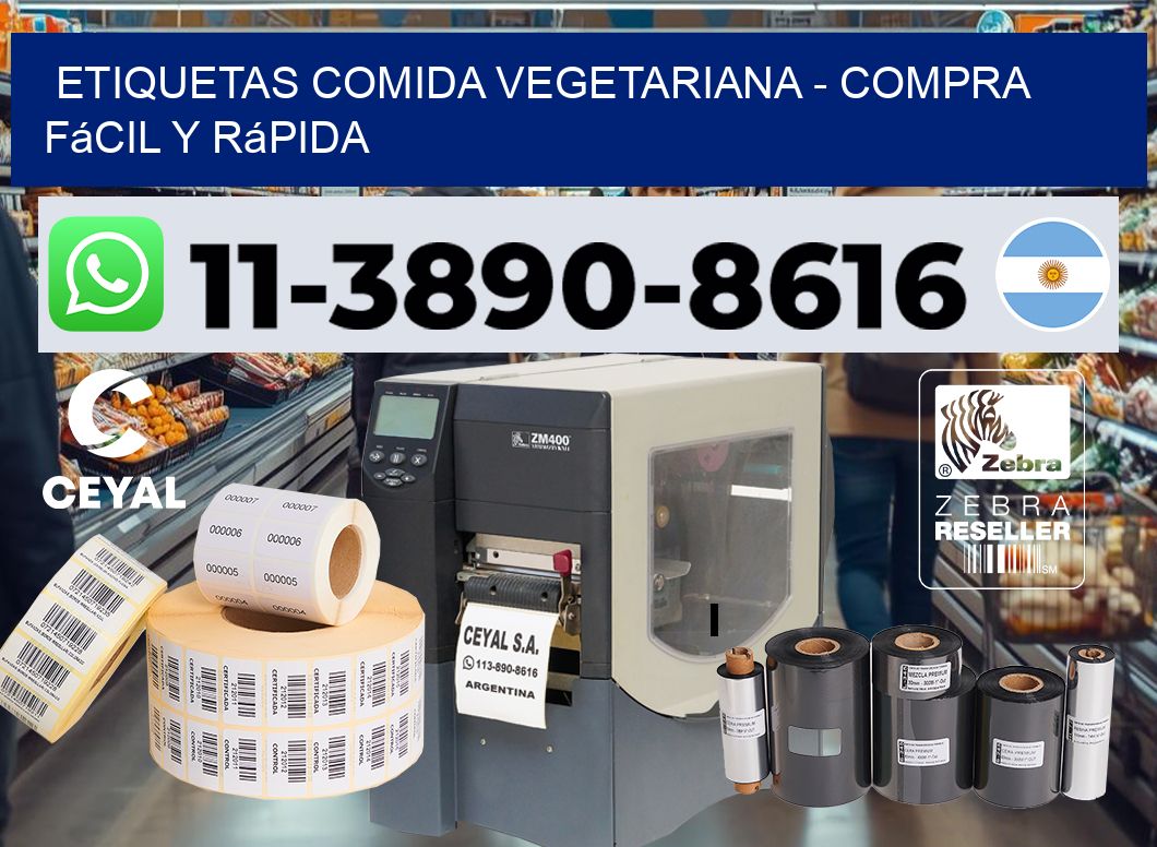 ETIQUETAS COMIDA VEGETARIANA - Compra fácil y rápida
