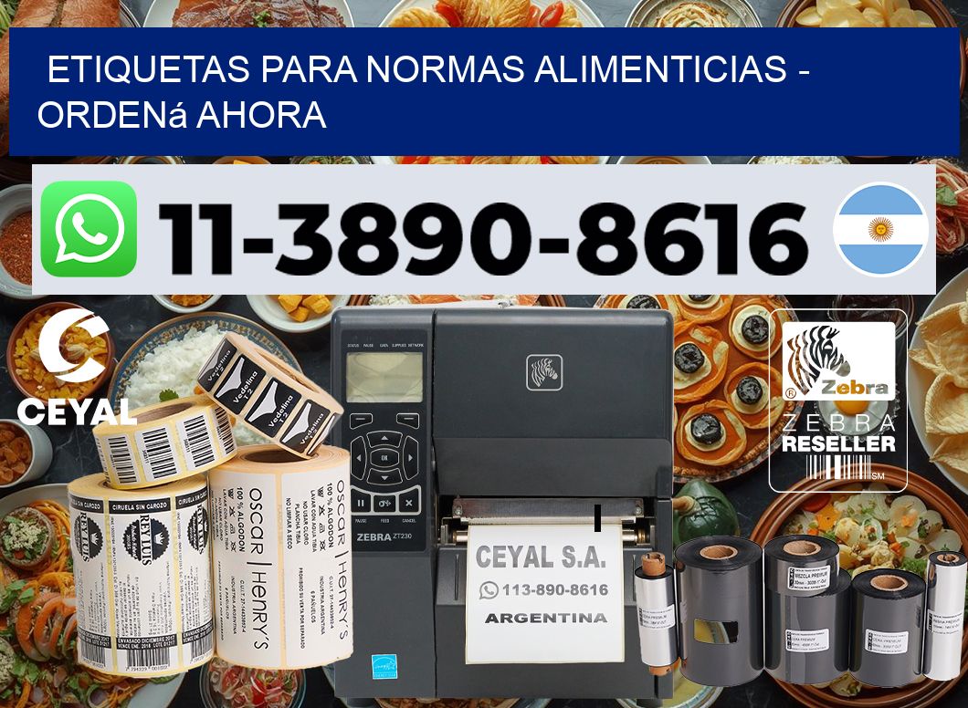 ETIQUETAS PARA NORMAS ALIMENTICIAS - Ordená ahora