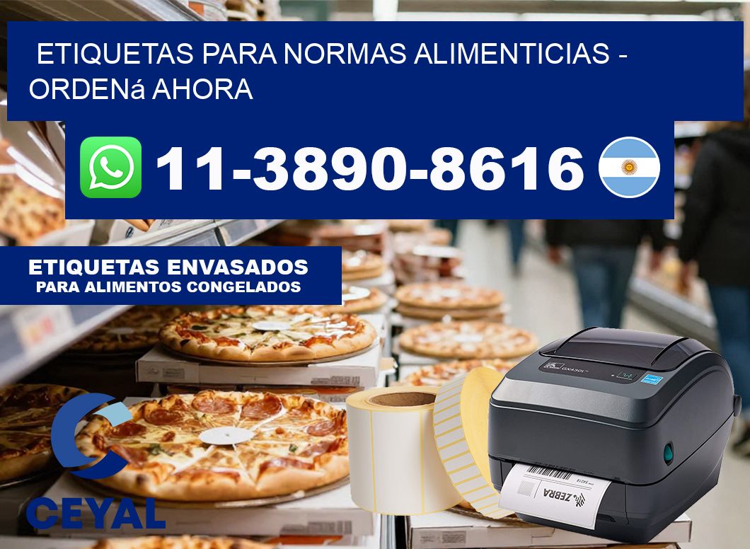 ETIQUETAS PARA NORMAS ALIMENTICIAS - Ordená ahora