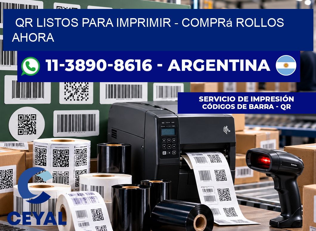 QR Listos para Imprimir - Comprá rollos ahora