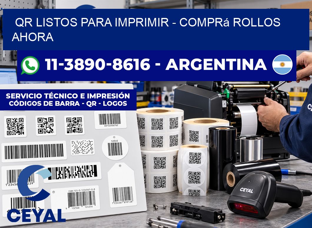 QR Listos para Imprimir - Comprá rollos ahora