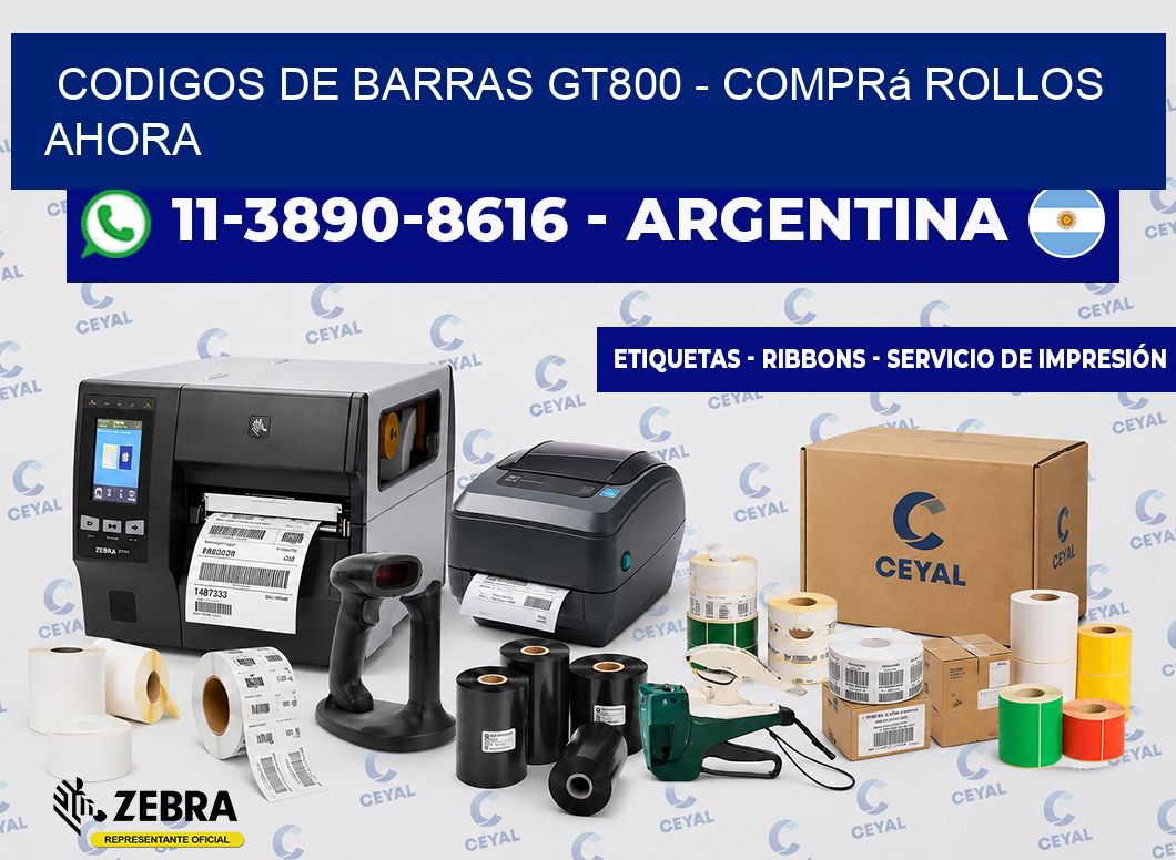 codigos de barras GT800 - Comprá rollos ahora