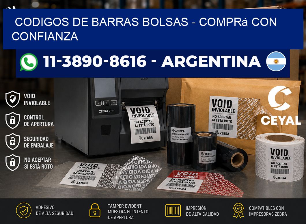 codigos de barras bolsas - Comprá con confianza
