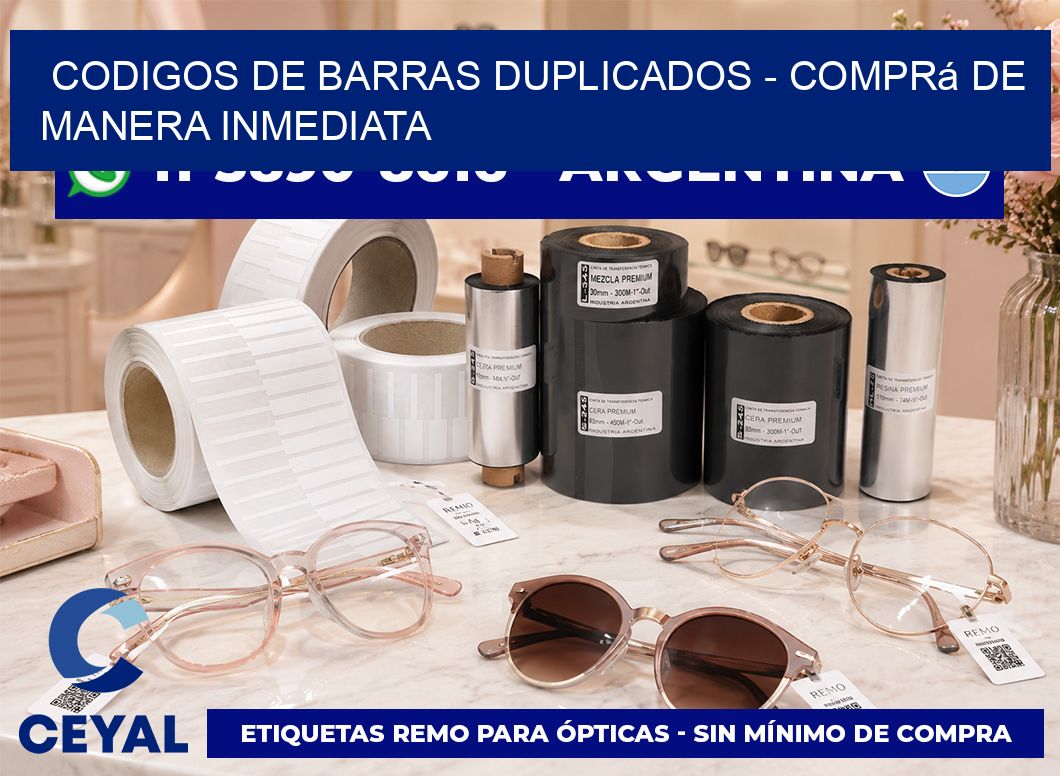 codigos de barras duplicados - Comprá de manera inmediata