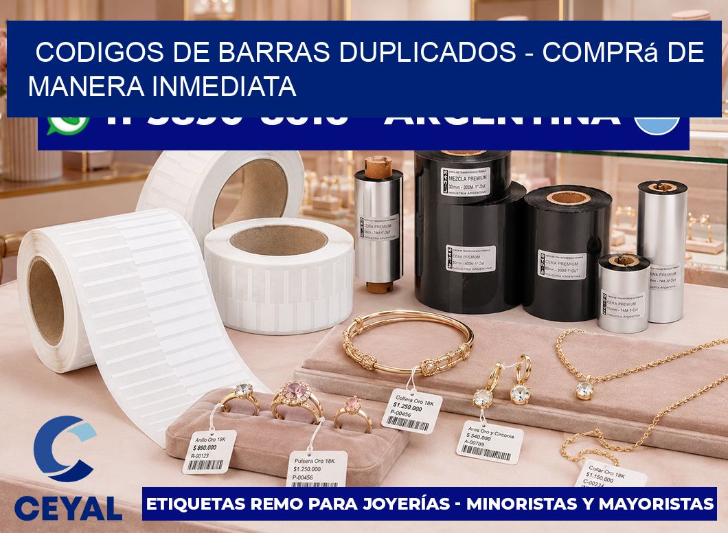 codigos de barras duplicados - Comprá de manera inmediata