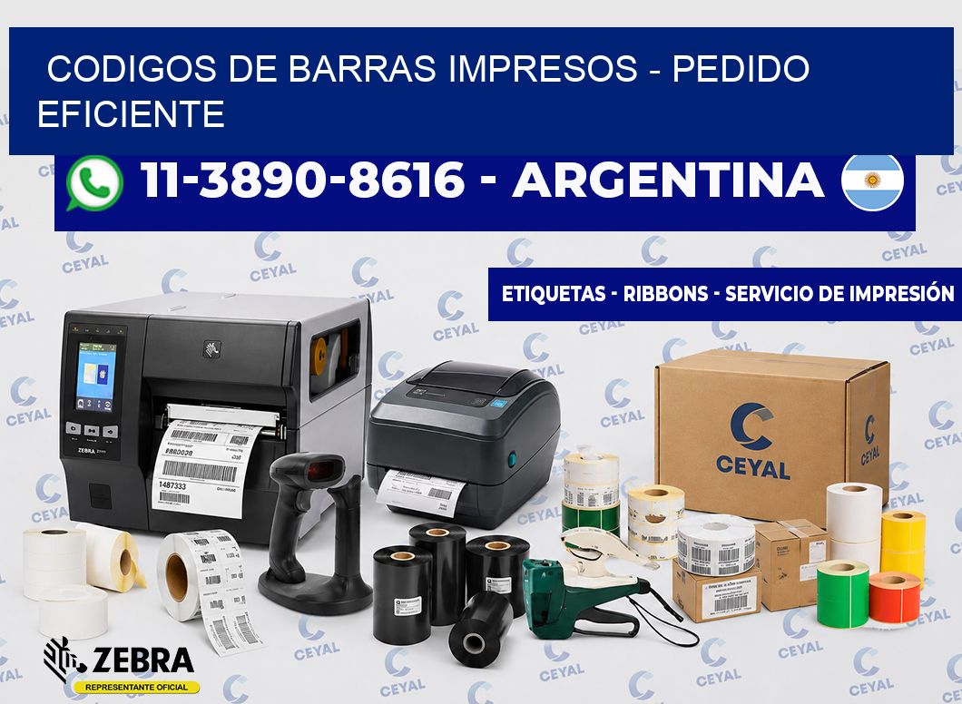 codigos de barras impresos - Pedido eficiente