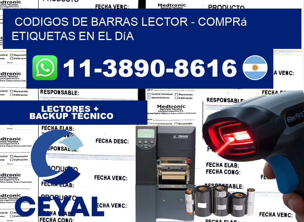 codigos de barras lector - Comprá etiquetas en el día