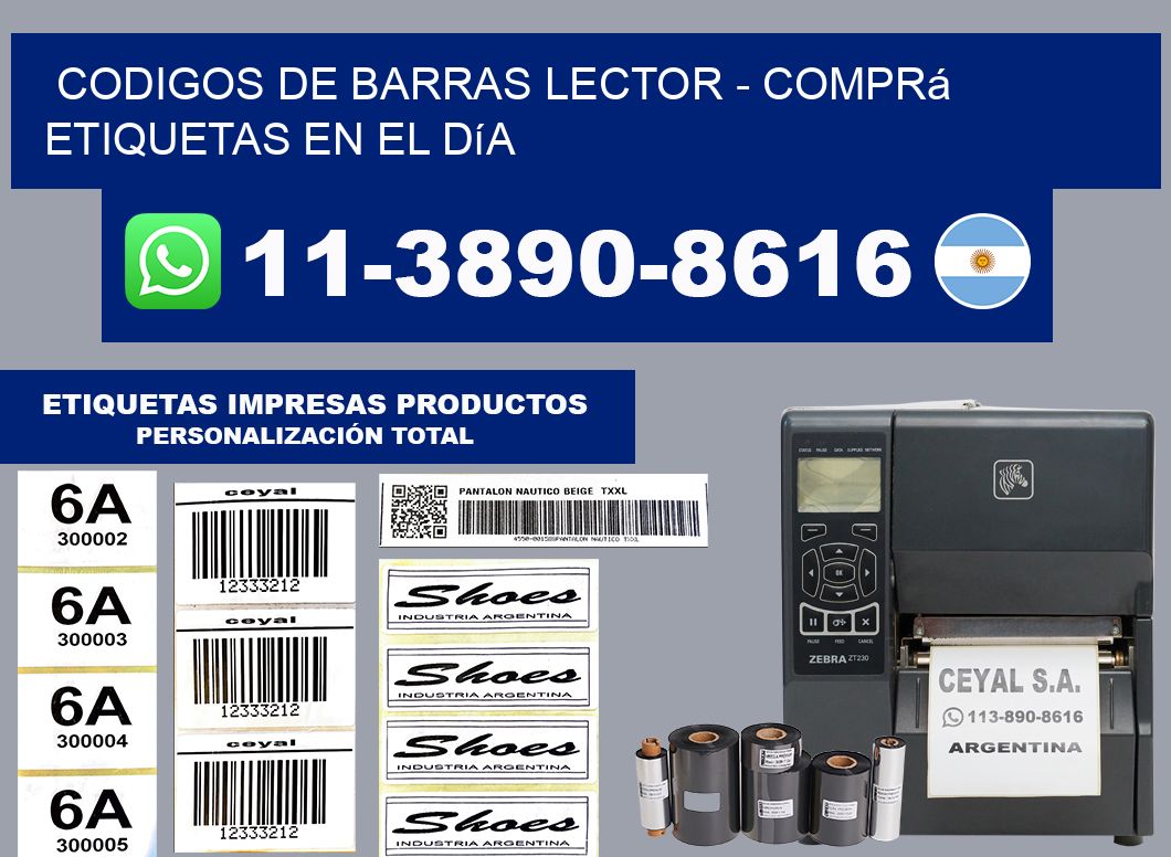codigos de barras lector - Comprá etiquetas en el día