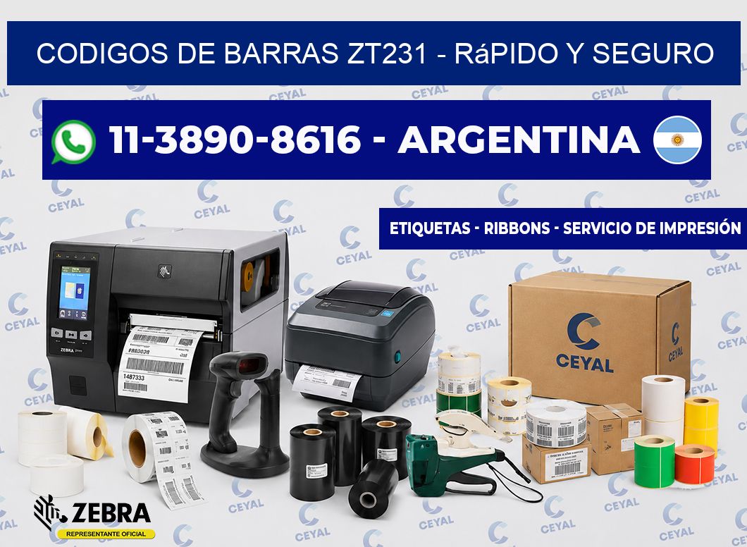codigos de barras zt231 - rápido y seguro