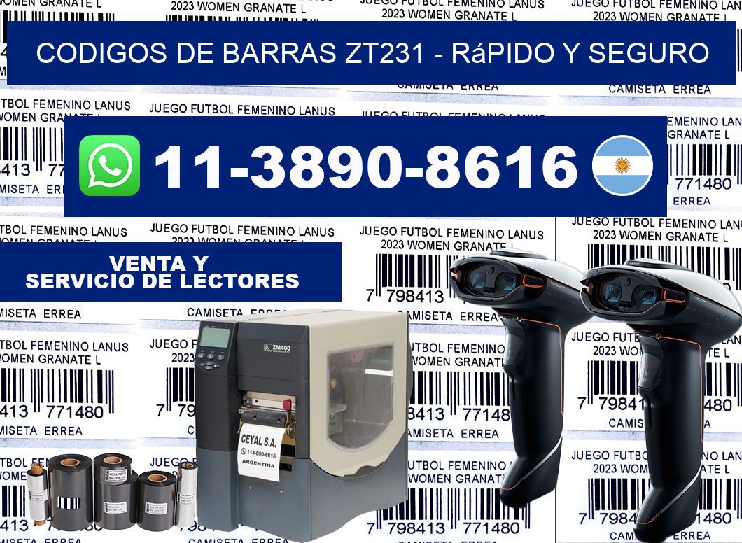 codigos de barras zt231 - rápido y seguro